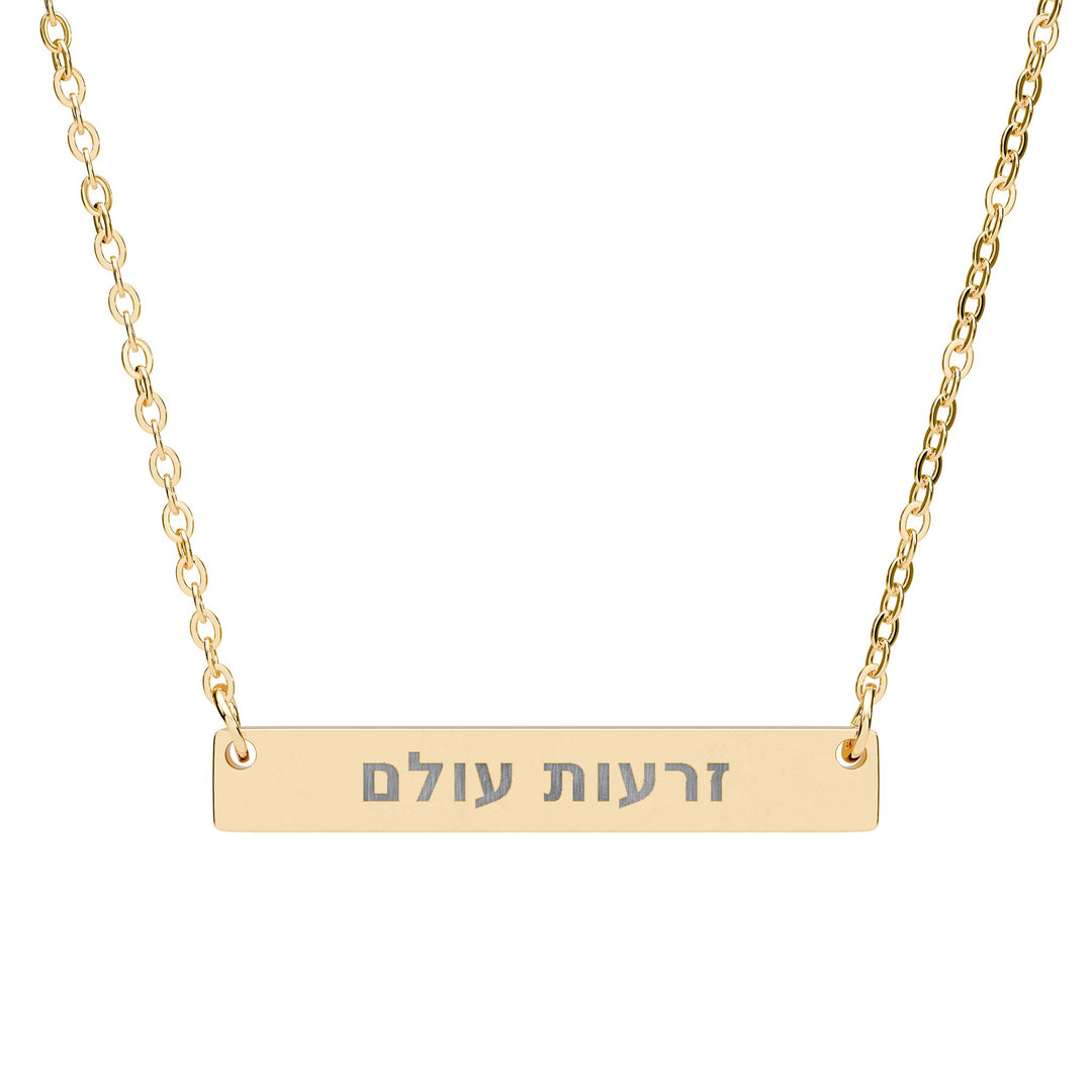 ZERO'OT OLAM (Everlasting Arms) Bar Necklace